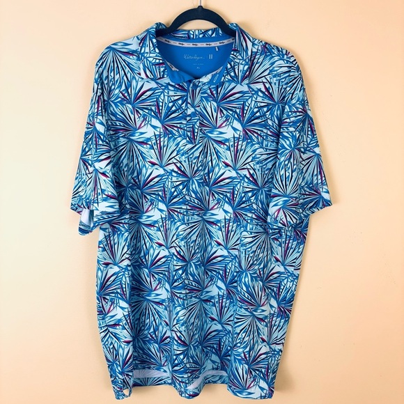 Walter Hagan Men's Perfect 11 Agave Golf Cyan Blue Athletic Polo Shirt Size XL - Picture 2 of 14